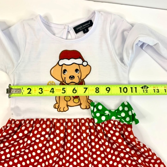 Christmas party festive doggy red white green gingham bow ruffled shirt dresses - Picture 12 of 12